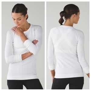 Lululemon Women's Rest Less Pullover Shirt Long Sleeve Crew Neck White